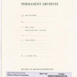 Bank Management - Commonwealth Bank - Board Papers - 1924 - 1945 - 194th Meeting - 31 October 1939