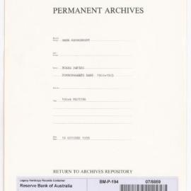 Bank Management - Commonwealth Bank - Board Papers - 1924 - 1945 - 193rd Meeting - 10 October 1939