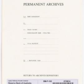 Bank Management - Commonwealth Bank - Board Papers - 1924 - 1945 - 191st Meeting - 5 September 1939