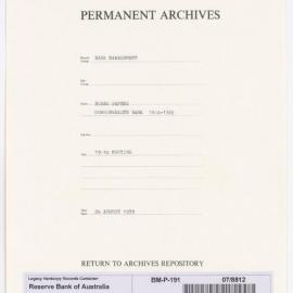 Bank Management - Commonwealth Bank - Board Papers - 1924 - 1945 - 190th Meeting - 26 August 1939