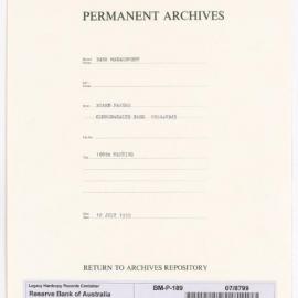 Bank Management - Commonwealth Bank - Board Papers - 1924 - 1945 - 188th Meeting - 18 July 1939