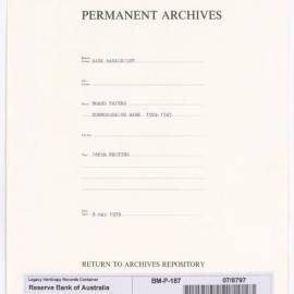 Bank Management - Commonwealth Bank - Board Papers - 1924 - 1945 - 186th Meeting - 9 May 1939