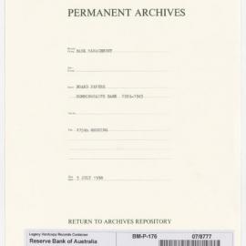 Bank Management - Commonwealth Bank - Board Papers - 1924 - 1945 - 175th Meeting - 5 July 1938