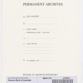 Bank Management - Commonwealth Bank - Board Papers - 1924 - 1945 - 169th Meeting - 18 January 1938