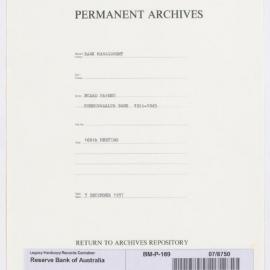 Bank Management - Commonwealth Bank - Board Papers - 1924 - 1945 - 168th Meeting - 7 December 1937