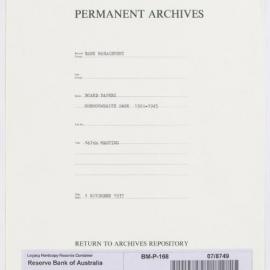 Bank Management - Commonwealth Bank - Board Papers - 1924 - 1945 - 167th Meeting - 1 November 1937