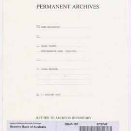 Bank Management - Commonwealth Bank - Board Papers - 1924 - 1945 - 166th Meeting - 11 October 1937