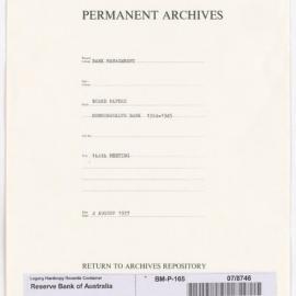 Bank Management - Commonwealth Bank - Board Papers - 1924 - 1945 - 164th Meeting - 4 August 1937