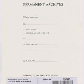 Bank Management - Commonwealth Bank - Board Papers - 1924 - 1945 - 163rd Meeting - 6 July 1937