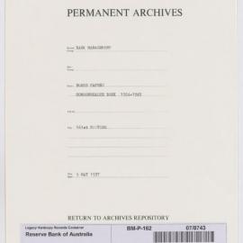 Bank Management - Commonwealth Bank - Board Papers - 1924 - 1945 - 161st Meeting - 5 May 1937