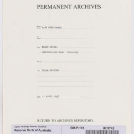 Bank Management - Commonwealth Bank - Board Papers - 1924 - 1945 - 160th Meeting - 12 April 1937