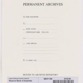 Bank Management - Commonwealth Bank - Board Papers - 1924 - 1945 - 159th Meeting - 16 March 1937