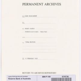 Bank Management - Commonwealth Bank - Board Papers - 1924 - 1945 - 158th Meeting - 17 February 1937