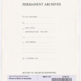 Bank Management - Commonwealth Bank - Board Papers - 1924 - 1945 - 156th Meeting - 14 December 1936