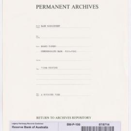 Bank Management - Commonwealth Bank - Board Papers - 1924 - 1945 - 155th Meeting - 4 November 1936