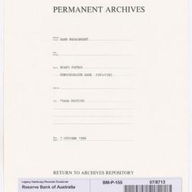 Bank Management - Commonwealth Bank - Board Papers - 1924 - 1945 - 154th Meeting - 7 October 1936
