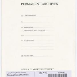 Bank Management - Commonwealth Bank - Board Papers - 1924 - 1945 - 151st Meeting - 14 July 1936
