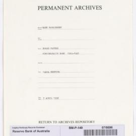 Bank Management - Commonwealth Bank - Board Papers - 1924 - 1945 - 148th Meeting - 7 April 1936