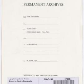 Bank Management - Commonwealth Bank - Board Papers - 1924 - 1945 - 147th Meeting - 16 March 1936