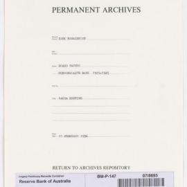 Bank Management - Commonwealth Bank - Board Papers - 1924 - 1945 - 146th Meeting - 11 February 1936