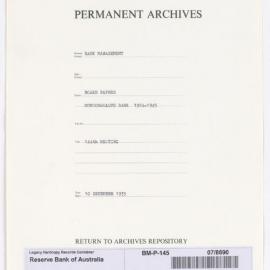 Bank Management - Commonwealth Bank - Board Papers - 1924 - 1945 - 144th Meeting - 10 December 1935