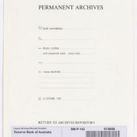 Bank Management - Commonwealth Bank - Board Papers - 1924 - 1945 - 142nd Meeting - 8 October 1935