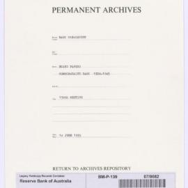 Bank Management - Commonwealth Bank - Board Papers - 1924 - 1945 - 138th Meeting - 18 June 1935
