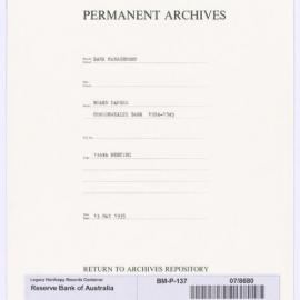 Bank Management - Commonwealth Bank - Board Papers - 1924 - 1945 - 136th Meeting - 13 May 1935