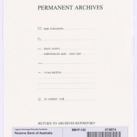 Bank Management - Commonwealth Bank - Board Papers - 1924 - 1945 - 131st Meeting - 22 January 1935