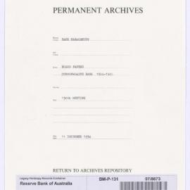 Bank Management - Commonwealth Bank - Board Papers - 1924 - 1945 - 130th Meeting - 11 December 1934