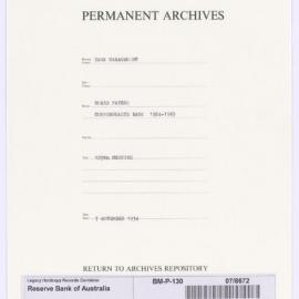 Bank Management - Commonwealth Bank - Board Papers - 1924 - 1945 - 129th Meeting - 7 November 1934