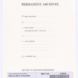 Bank Management - Commonwealth Bank - Board Papers - 1924 - 1945 - 127th Meeting - 8 October 1934