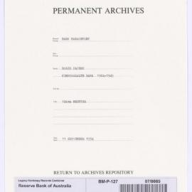 Bank Management - Commonwealth Bank - Board Papers - 1924 - 1945 - 126th Meeting - 11 September 1934