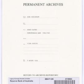 Bank Management - Commonwealth Bank - Board Papers - 1924 - 1945 - 125th Meeting - 7 August 1934