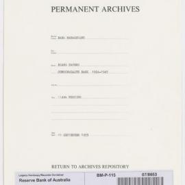 Bank Management - Commonwealth Bank - Board Papers - 1924 - 1945 - 114th Meeting - 11 September 1933