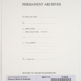 Bank Management - Commonwealth Bank - Board Papers - 1924 - 1945 - 111th Meeting - 6 June 1933