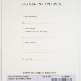Bank Management - Commonwealth Bank - Board Papers - 1924 - 1945 - 110th Meeting - 3 May 1933