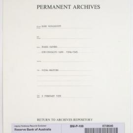 Bank Management - Commonwealth Bank - Board Papers - 1924 - 1945 - 107th Meeting - 2 February 1933