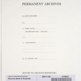 Bank Management - Commonwealth Bank - Board Papers - 1924 - 1945 - 104th Meeting - 25 October 1932