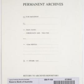 Bank Management - Commonwealth Bank - Board Papers - 1924 - 1945 - 103rd Meeting - 11 October 1932