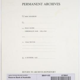 Bank Management - Commonwealth Bank - Board Papers - 1924 - 1945 - 102nd Meeting - 9 September 1932