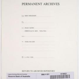 Bank Management - Commonwealth Bank - Board Papers - 1924 - 1945 - 100th Meeting - 5 July 1932