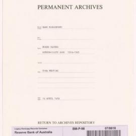 Bank Management - Commonwealth Bank - Board Papers - 1924 - 1945 - 97th Meeting - 12 April 1932