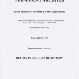 Bank Management - Commonwealth Bank - Board Papers - 1924 - 1945 - 82nd Meeting - 3 - 5 March 1931