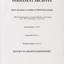 Bank Management - Commonwealth Bank - Board Papers - 1924 - 1945 - 49th Meeting - 10 July 1928
