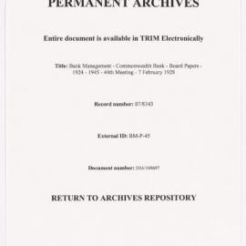 Bank Management - Commonwealth Bank - Board Papers - 1924 - 1945 - 44th Meeting - 7 February 1928