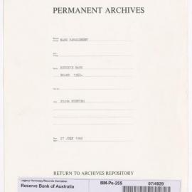 Bank Management - Reserve Bank of Australia Board Papers - 254th Meeting - 27 July 1982