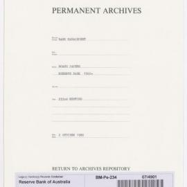 Bank Management - Reserve Bank of Australia Board Papers - 233rd Meeting - 2 October 1980