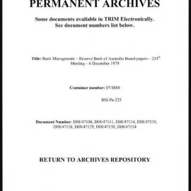 Bank Management - Reserve Bank of Australia Board Papers - 224th Meeting - 6 December 1979