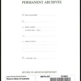 Bank Management - Reserve Bank of Australia Board Papers - 222nd Meeting - 4 October 1979